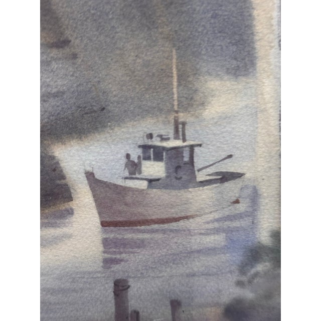 Norman Duke Depoe Bay Framed Watercolor, Circa 1985 For Sale In San Francisco - Image 6 of 11