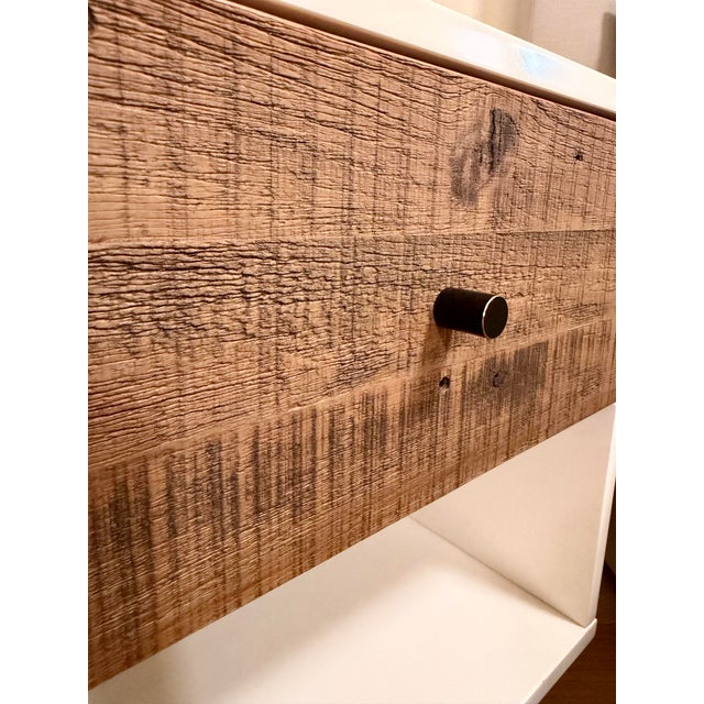 Wood 2 Modern Nightstands W/ Drawer and Shelf For Sale - Image 7 of 7