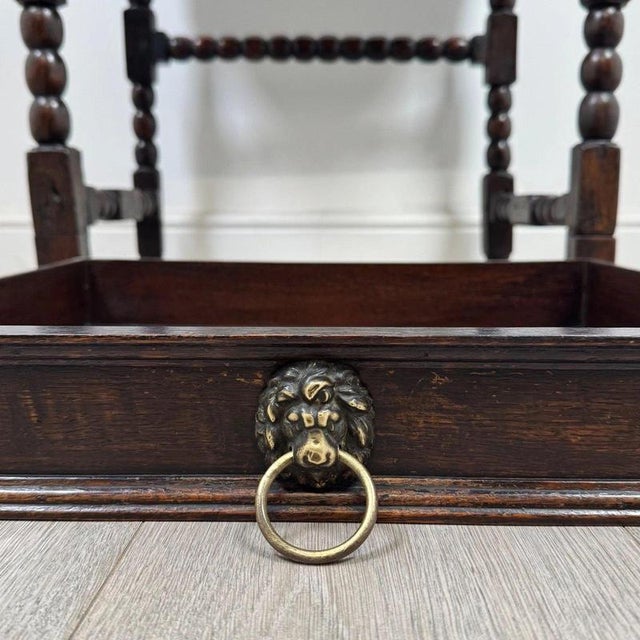 Antique 19th Century English Oak Bobbin-Turned Side Table For Sale - Image 11 of 12