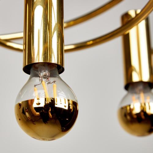 Copper Brass Chandelier by Hans Wilfried Hegger for Cosack, 1970s For Sale - Image 8 of 11
