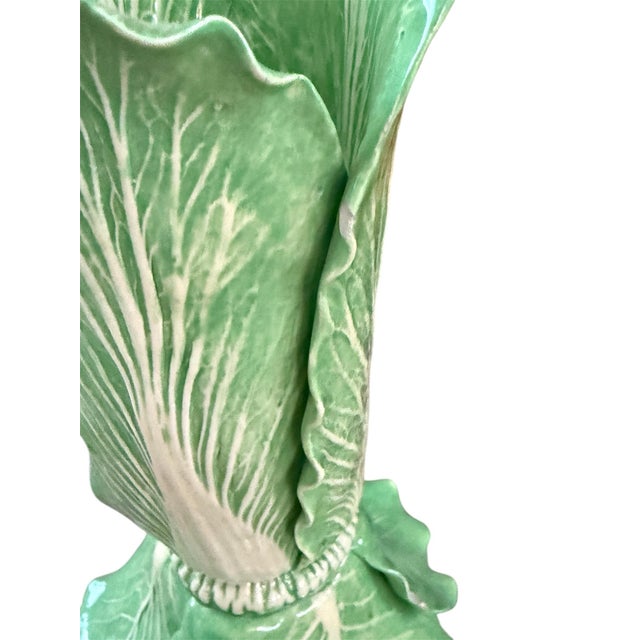 Ceramic Vintage Dodie Thayer Cabbage Leaf Candleholders For Sale - Image 7 of 12