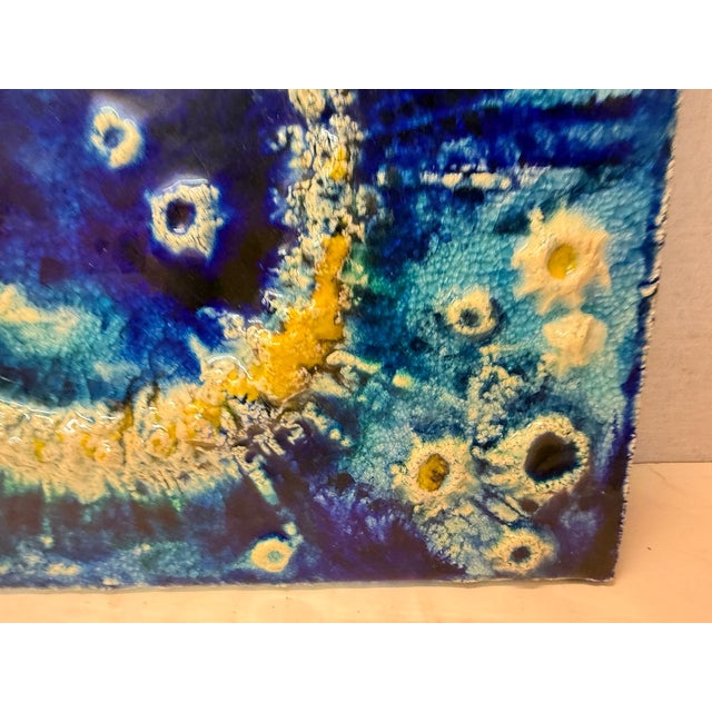 Blue Vintage Ceramic Wall Plaque by Karl Heinz Feisst For Sale - Image 8 of 11