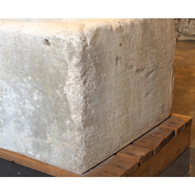 A Long Antique White Limestone Trough From Eastern France, Circa 1800 For Sale - Image 12 of 18