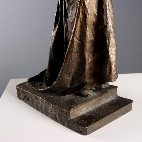 Metal Felice Bialetti, Woman with a Book, Bronze For Sale - Image 7 of 8
