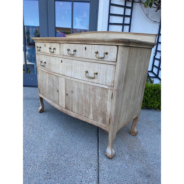 Vintage Solid Wood Bleached Cabinet For Sale - Image 4 of 12