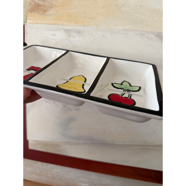 Fitz and Floyd Fitz and Floyd Game Night Divided Appetizer Dish Casino Slot Machine Serving Tray For Sale - Image 4 of 7