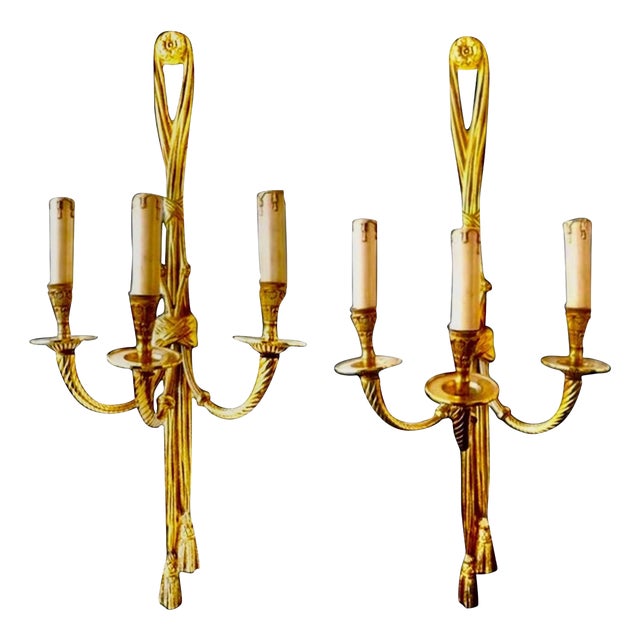Large French Wall Sconces, 1950, Set of 2 For Sale