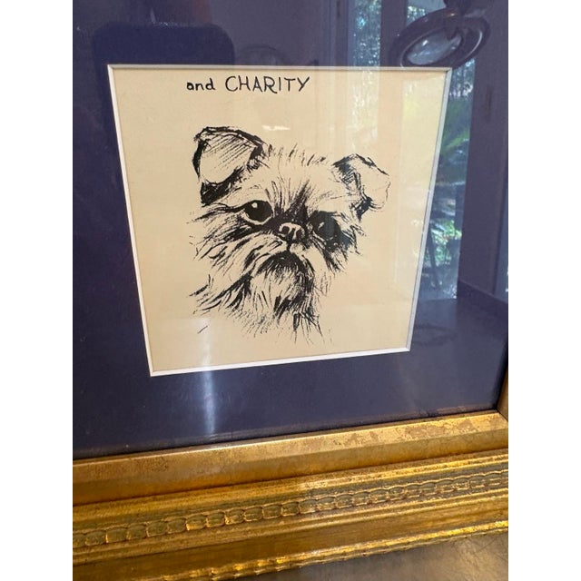 Brussels Griffon Dog Drawings Framed Set of 3 For Sale - Image 4 of 5