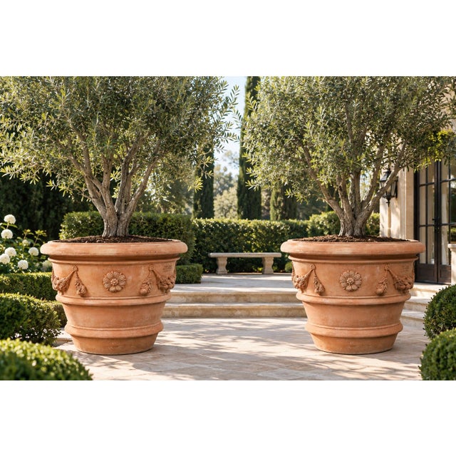 1950s Italian Terracotta Garland Planter For Sale - Image 4 of 6