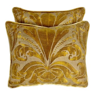Pair of Custom Vintage Fortuny Pillows For Sale