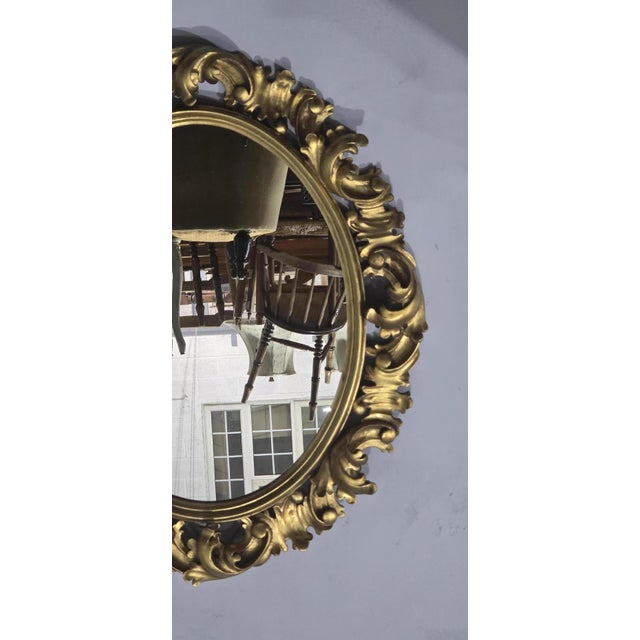 Large Deep Carved Oval Gilt Mirror, 1910 For Sale - Image 4 of 14