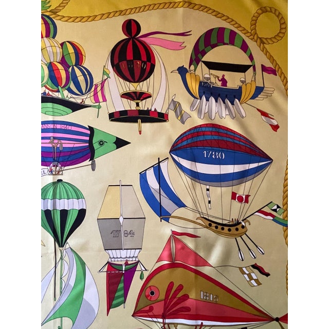 HERMÈS FOLIES du CIEL 1990 Silk Scarf designed by Dubigeon Loïc For Sale In New York - Image 6 of 12