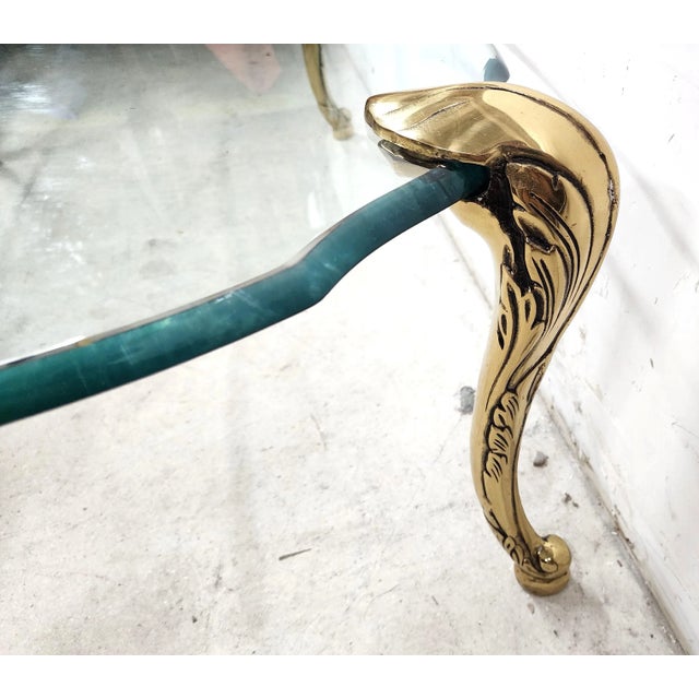 1970s Vintage French Provincial Coffee Table Brass & Glass by Chapman For Sale - Image 5 of 12