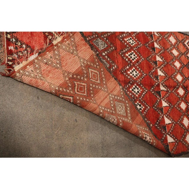 Red 1960s Authentic Moroccan Red Tribal Rug North Africa For Sale - Image 8 of 10