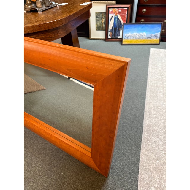 Auburn Contemporary Cherry Wood Wall Mirror For Sale - Image 8 of 12