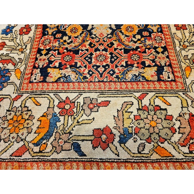 Antique Persian Malayer Area Rug, Handwoven All-Over Herati Patter, Navy & Ivory, 4’ X 7’ For Sale - Image 11 of 12
