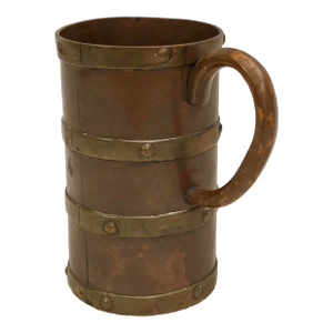 Antique Vintage 1800s Stein, Mug, Tankard, Bronze Brass Copper Arts Crafts Design