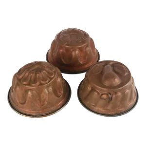 Vintage Copper and Tin Bakers Cake Jelly Molds - Set of 3