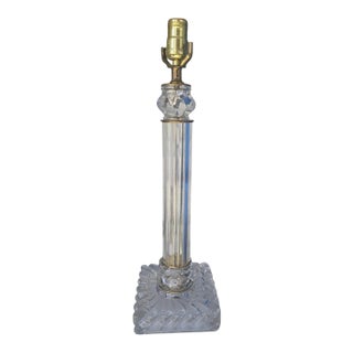 1910-20 French Large Crystal Columnar Table Lamp by Baccarat For Sale