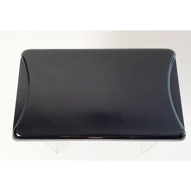 Metal Vintage Striped Tray in Acrylic Glass from Guzzini, Italy, 1970s For Sale - Image 7 of 9