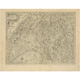Map of Avenches Region Switzerland by Mercator, 1585 For Sale