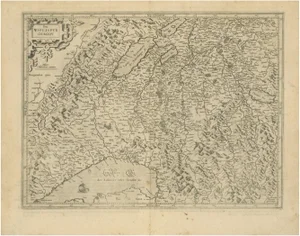Map of Avenches Region Switzerland by Mercator, 1585