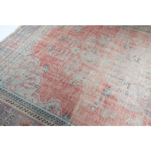 Textile Handmade Tribal Oushak Rug - 7′2″ × 10′2″ For Sale - Image 7 of 12