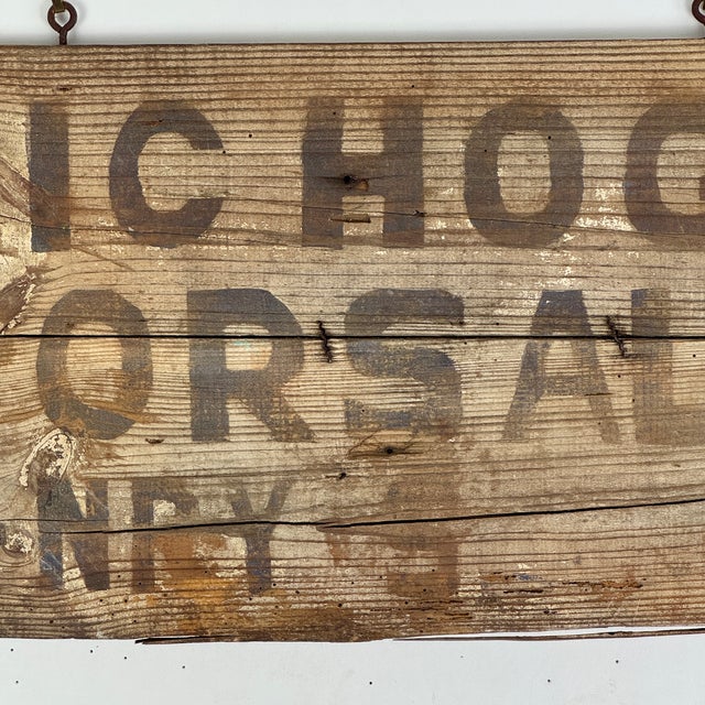 Early 20th Century Vintage Early 20th Century "Hogs for Sale" Wooden Double Sided Trade Sign For Sale - Image 5 of 9