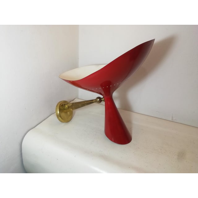 Metal AD/1 Wall Lamp by Oscar Torlasco for Lumen, Italy, 1950s For Sale - Image 7 of 15