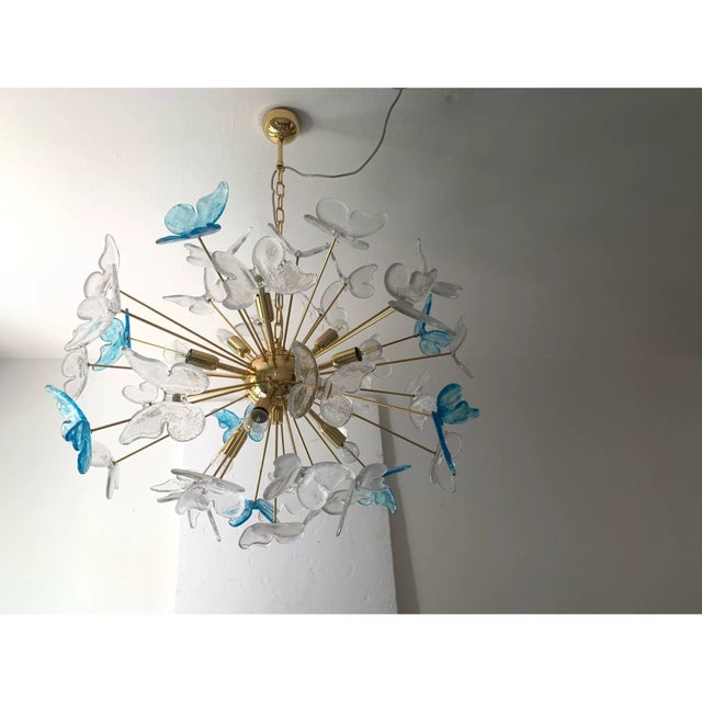 Murano Italian Sputnik Butterfly Chandelier in Murano Glass, Venini Style For Sale - Image 4 of 12