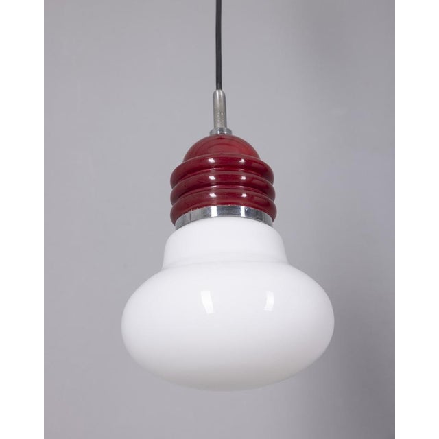 Artemide Small Vintage Glass and Metal Arianna Pendant Lamp by Piero Brombin for Artemide, 1970s For Sale - Image 4 of 8