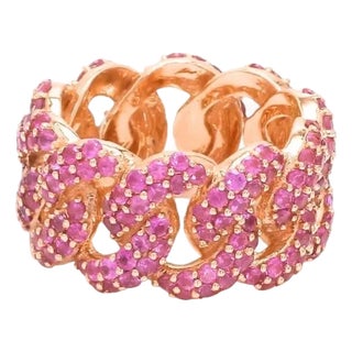 Natural 4.48 cts pink sapphire ring in 18k gold For Sale