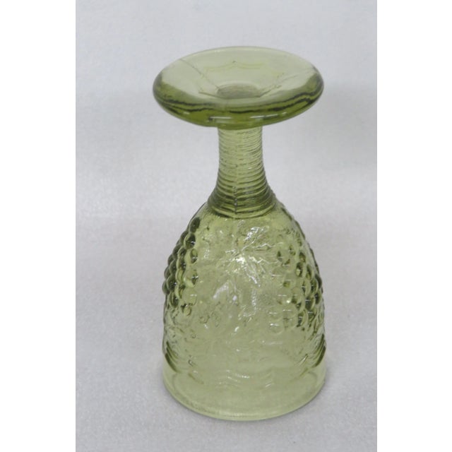 Green Imperial Verde Green Glass Grape Small Goblet Cup For Sale - Image 8 of 10