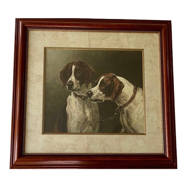 Late 20th Century Large Hand-Colored Heywood Hardy Hunting Hounds Engraving After j.d. Piatt in Custom Walnut Frame For Sale
