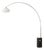 Iconic 95" Arc Lamp, Satin Nickel, Black Marble, Lucite Shade, Mid-Century Modern For Sale