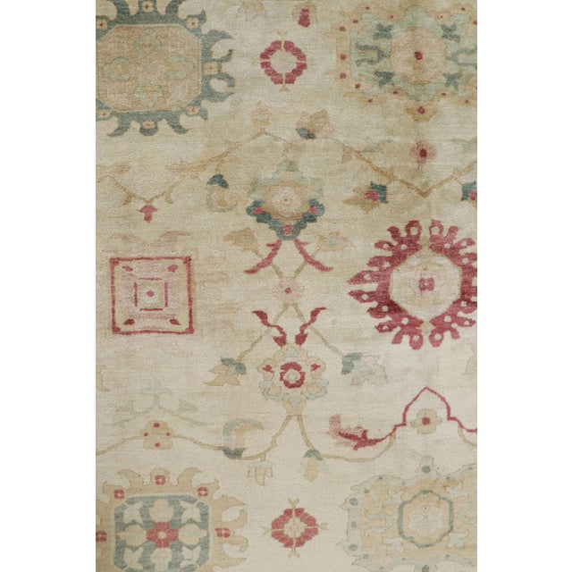 Traditional Rug & Kilim’s Sultanabad Style Rug in Beige and Red With Floral Patterns For Sale - Image 3 of 8
