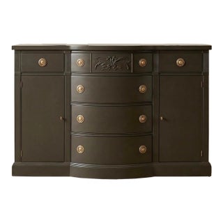 Mid 20th Century Professionally Refinished Drexel Bowfront Mahogany Buffet / Sideboard For Sale