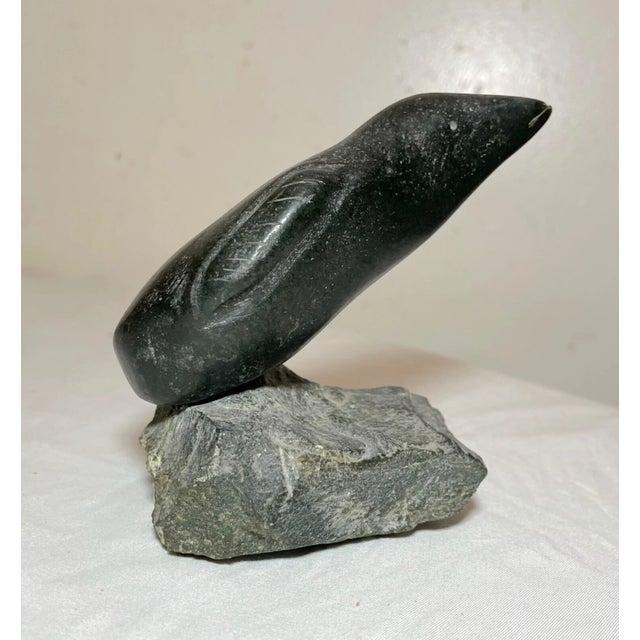 Share Vintage Hand Carved Asaina Adamee Soapstone Canadian Eskimo Inuit Bird Sculpture For Sale In New York - Image 6 of 11