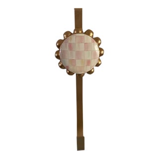 Mackenzie-Childs Pink and Cream Courtly Check Wreath Hanger For Sale