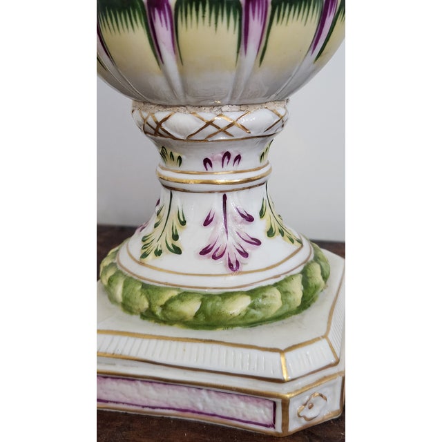 Circa 1900 Vienna-Style Porcelain Potpourri Urn With Applied Flowers, Putti & Blue Shield Mark For Sale - Image 16 of 18