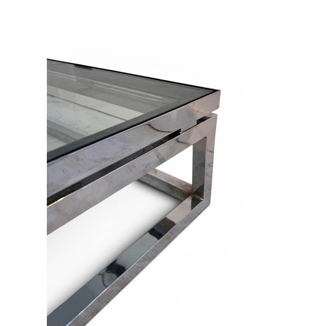 Chrome and Glass Coffee Table from American Design Association, 1970 For Sale - Image 4 of 6