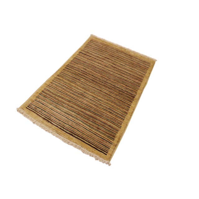 Shabby Chic Shabby Chic Gabbeh Beige/Rust Wool Rug - 3'0'' X 4'9'' For Sale - Image 3 of 10