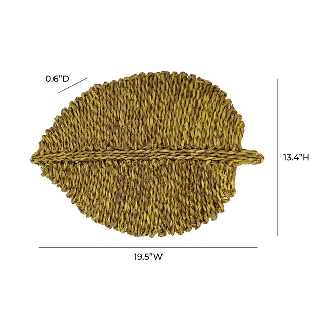 Leaf Yellow Seagrass Placemat - Set of 4 For Sale - Image 4 of 4