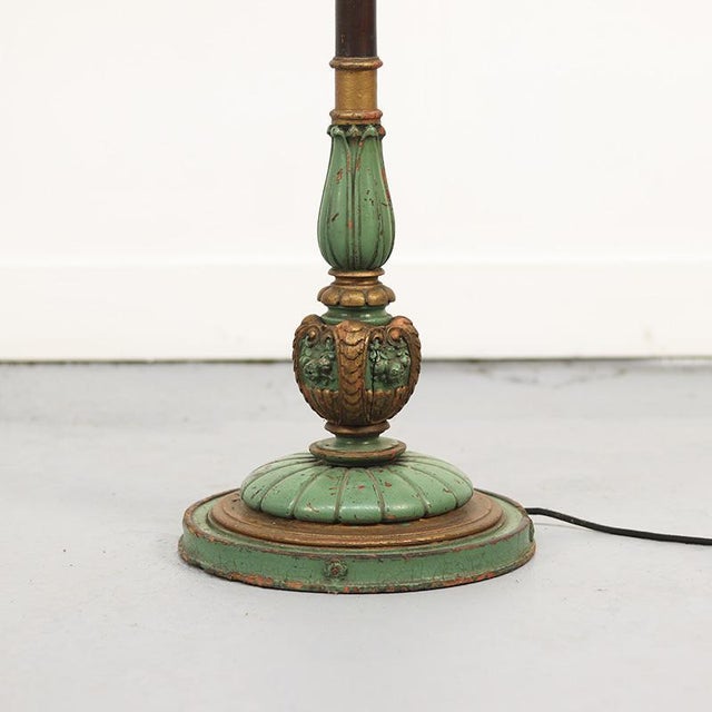 English Floor Lamp with Weathered Paint For Sale - Image 9 of 9