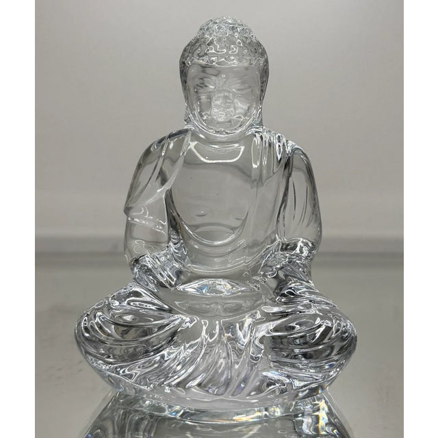 Baccarat French Crystal Mini Buddha Figurine. Includes original box.