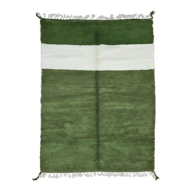 Green Moroccan Rug - 9.6 X 6.7 Ft For Sale