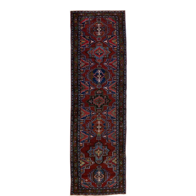 Antique Persian Heriz Handmade Tribal Rust Wool Rug For Sale