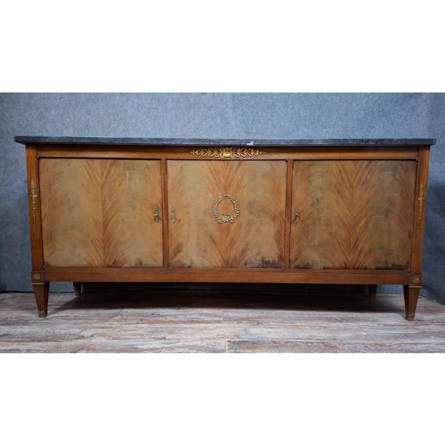 Brown 20th Century Empire Mahogany Veneer Sideboard For Sale - Image 8 of 8