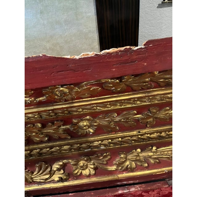 Early 18th Century Italian Carved Giltwood and Painted Dome Top Chest For Sale In Dallas - Image 6 of 7