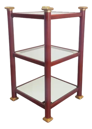 Regency Side Table in Brass and Mirror Glass, 1970s